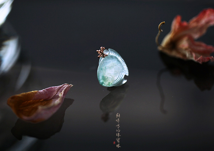 海草小鱼翡翠挂坠
